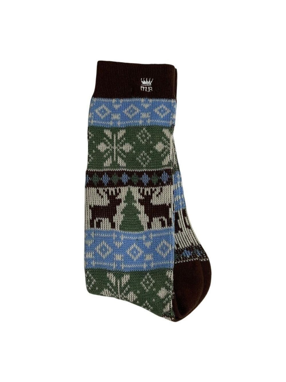 NWOT Deer Forest Cabin Crew Socks 9” Cozy Winter Lodge Nature Core